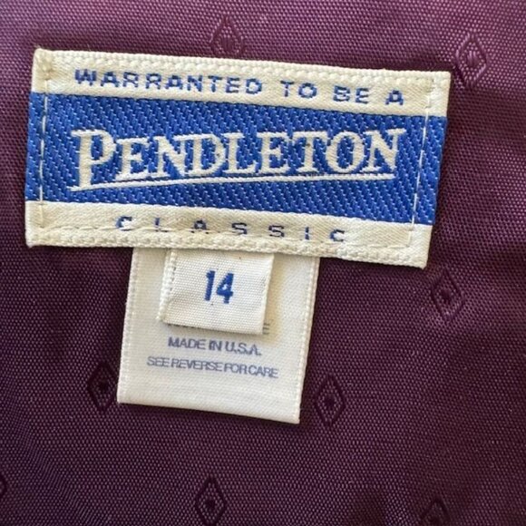 Pendleton Purple Wool & Acetate Womens Striped Vest Size 14 With Button Front & - Picture 3 of 7